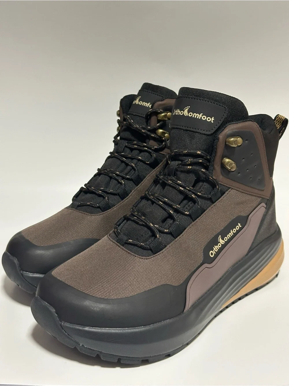 OrthoComfort Men's Brown Lightweight Hiking Boots
